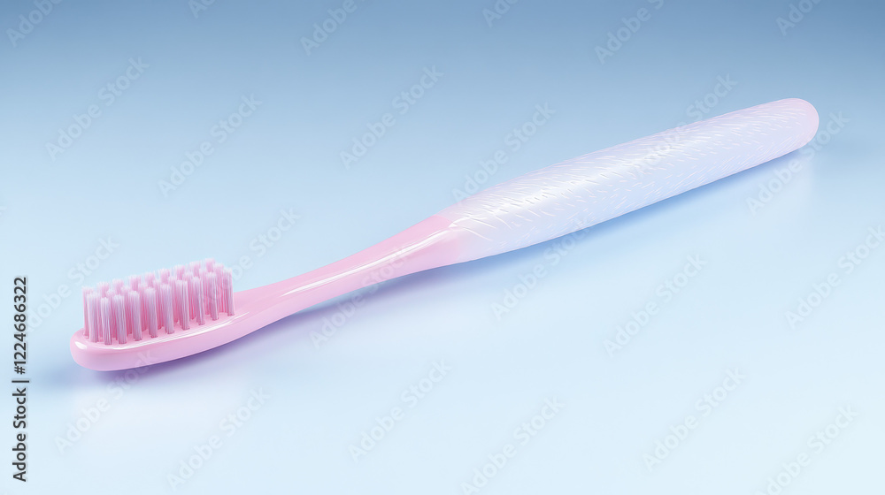 a single toothbrush, elegant and classic design, bristles highlighted with a gentle gradient of pink tones a single toothbrush, elegant and classic design, bristles highlighted with a gentle gradient of pink tones