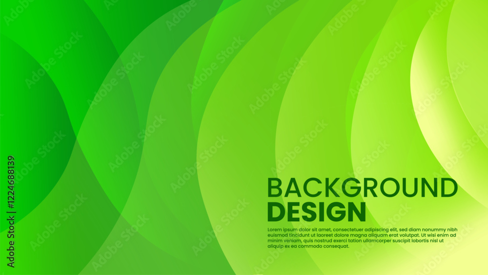 Vibrant Green Abstract Background With Gradient Curve Design Vibrant Green Abstract Background With Gradient Curve Design