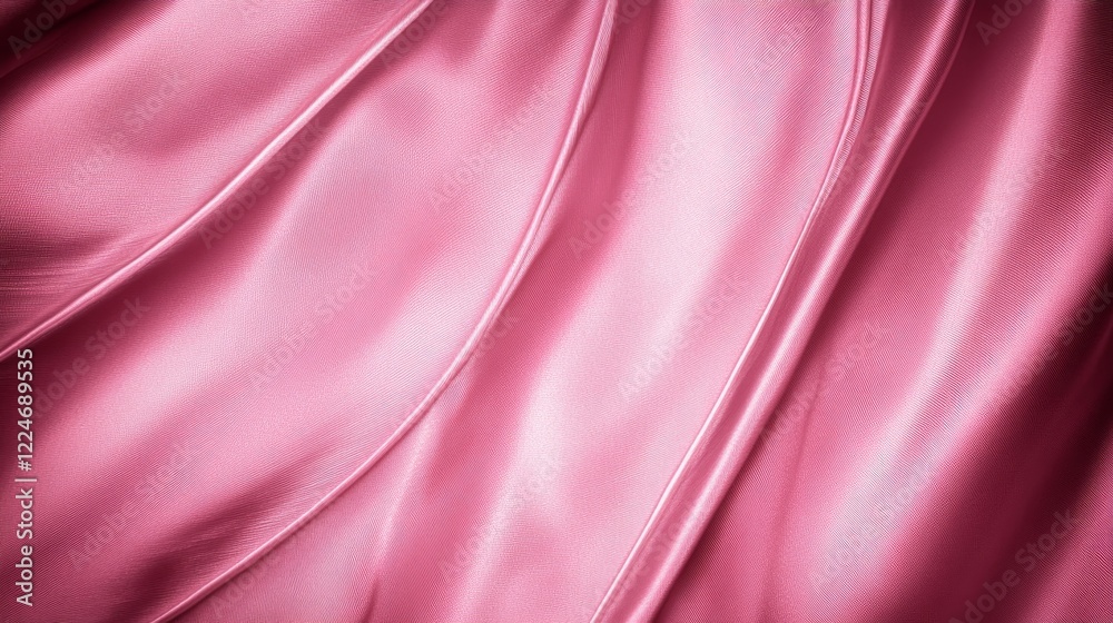 Obraz premium Elegant Draped Pink Silk Fabric Texture Closeup