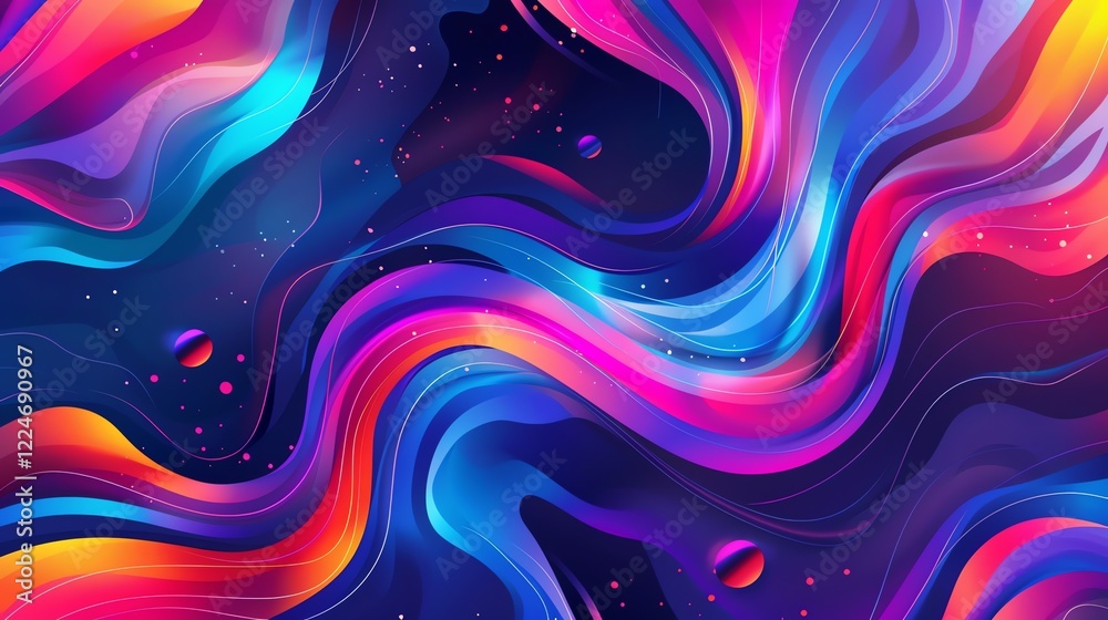 An abstract image of colorful, swirling lines.