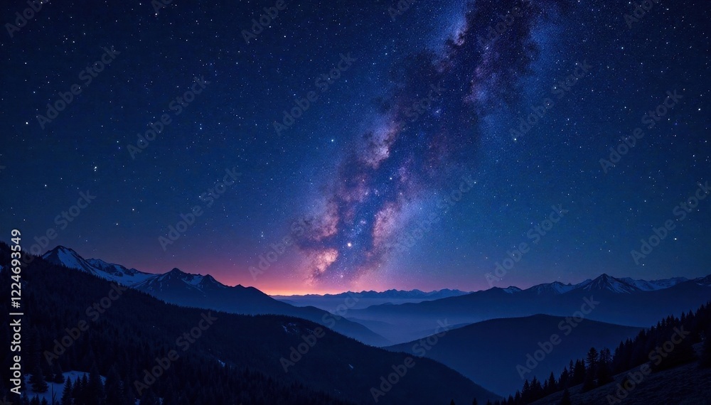 Fototapeta premium Vast, star-studded night sky, celestial expanse, stardust, glitter