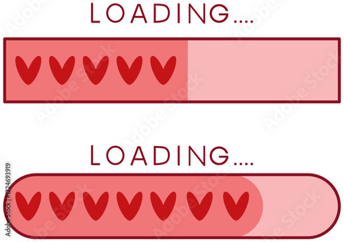 pink love loading progress vector.
loading progress for UI and UX.