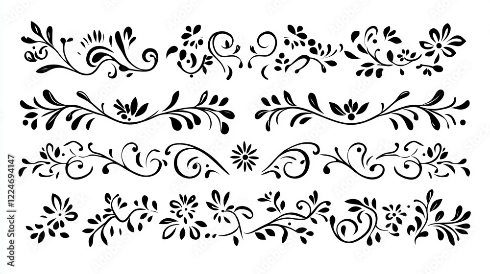 Fototapeta premium Elegant Floral Design Elements Set for Decoration