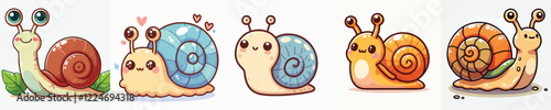 very cute and adorable snail vector