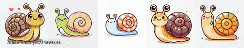very cute and adorable snail vector