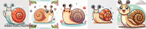 very cute and adorable snail vector