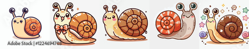 very cute and adorable snail vector