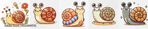 very cute and adorable snail vector