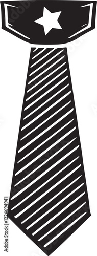 tie with silhouette design image victor style with the white background.