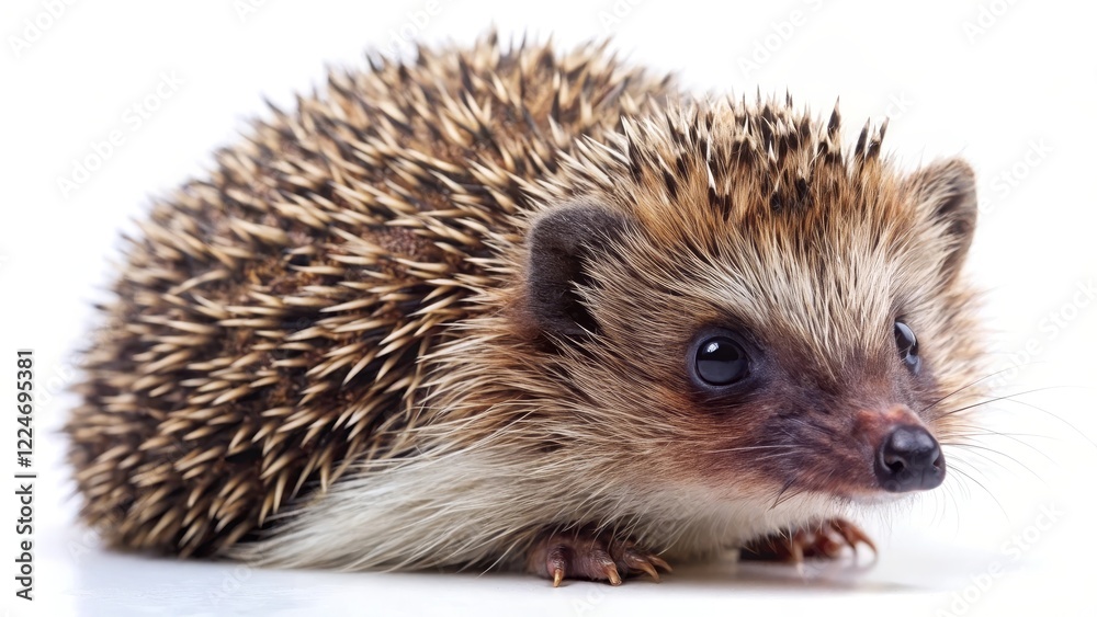 Fototapeta premium Hedgehog Portrait on White Background