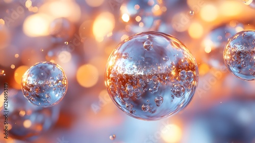 A Surreal Visual Experience of Liquid Chrome and Radiant Balls Blending in Imaginative Art