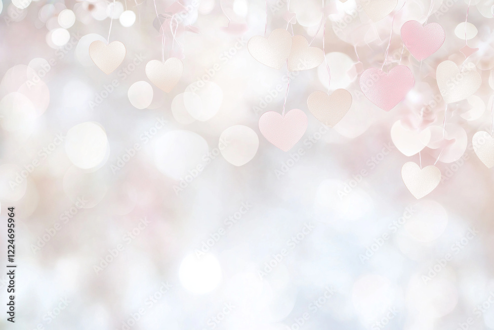 Obraz premium バレンタインのハート背景 Valentine's Day