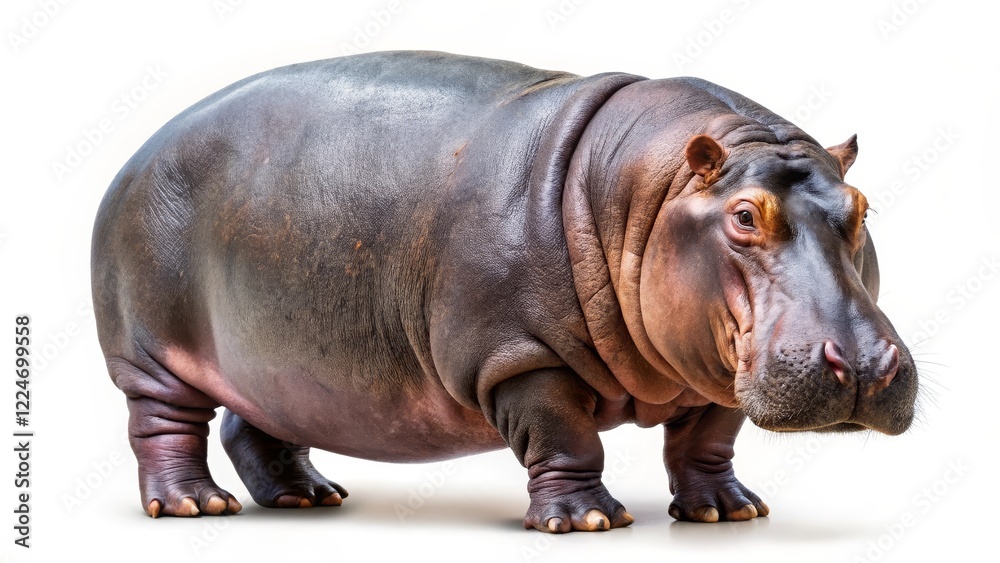 Hippopotamus, Isolated on White Background Hippopotamus, Isolated on White Background