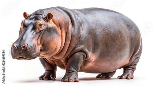 Hippopotamus, isolated on white background photo