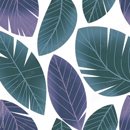 Abstract Leaf Pattern - Modern Botanical Surface Art