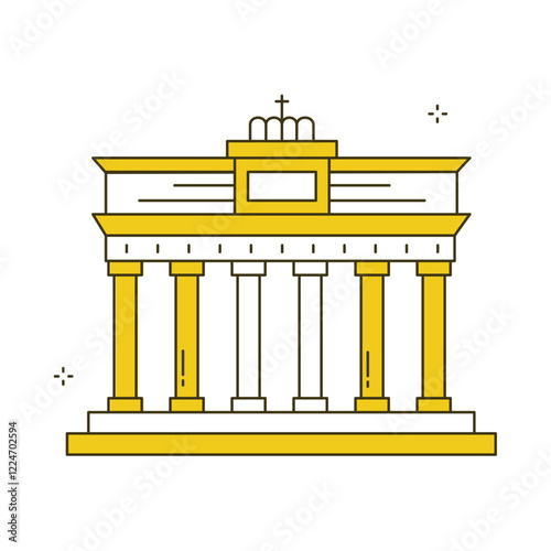 Berlin Brandenburg Iconic Structure Vector Icon Design