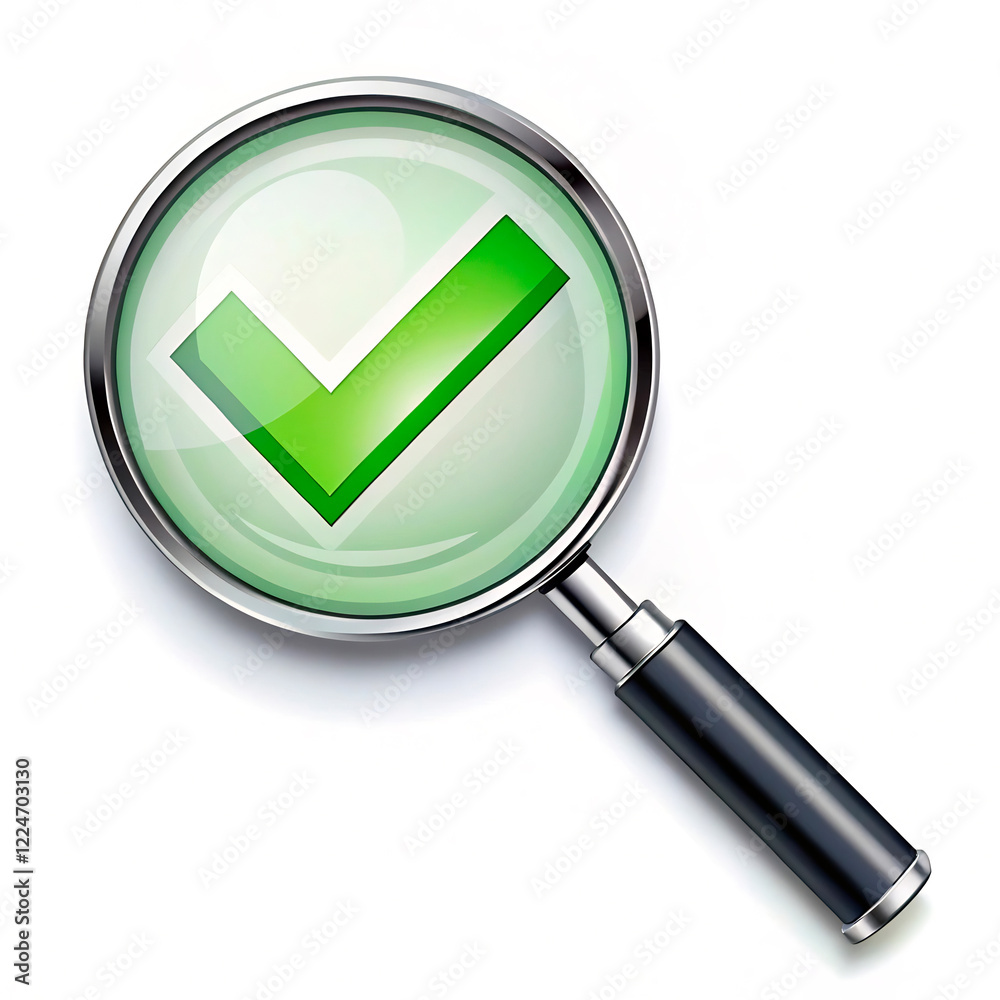 magnifying glass and check mark magnifying glass and check mark
