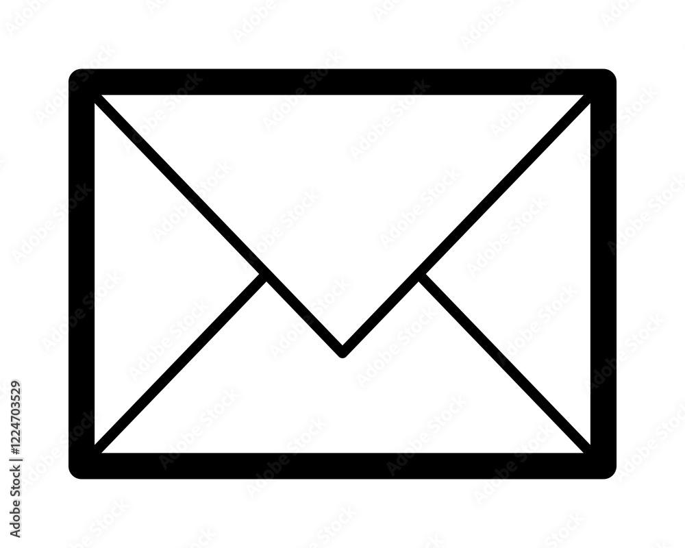 Bold, minimalist envelope icon.  Perfect for website design, app interfaces, or any project needing a clean, modern communication symbol.  Instantly recognizable and highly versatile.