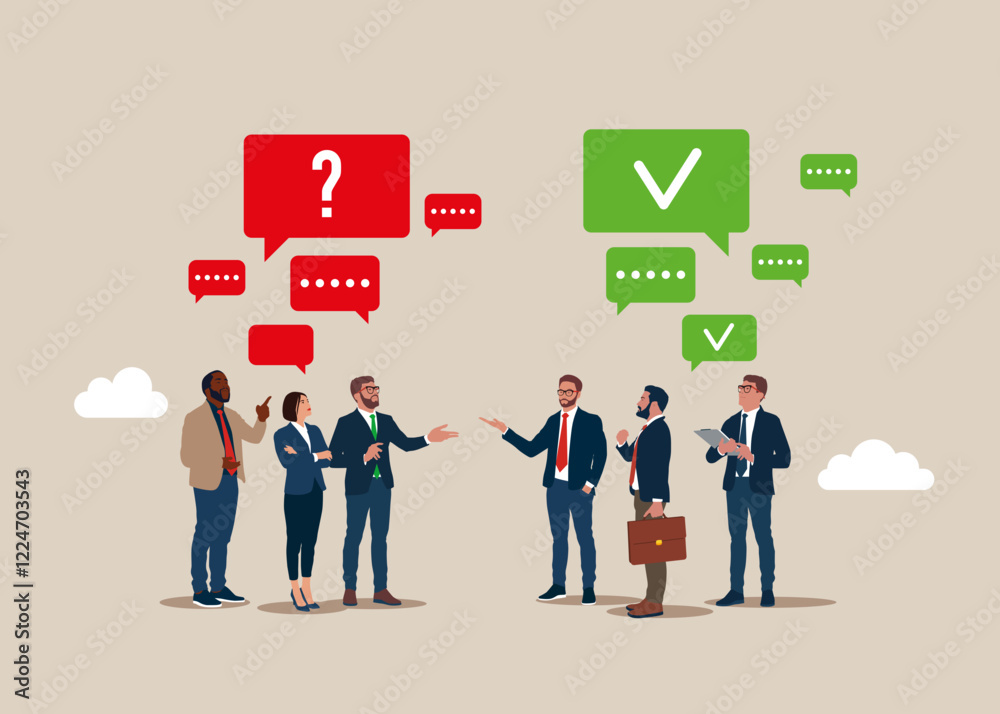 Communication, chat bot, survey. Discussion, conversation, meeting, team communication, colleague chatting, opinion. Flat vector illustration. Communication, chat bot, survey. Discussion, conversation, meeting, team communication, colleague chatting, opinion. Flat vector illustration.
