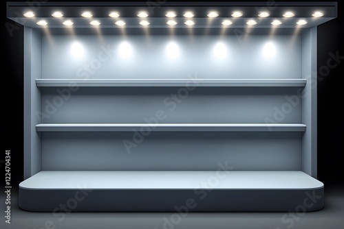 empty white shelf