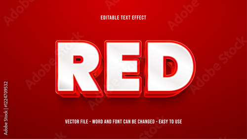 Red 3d editable text effect, bold text effect