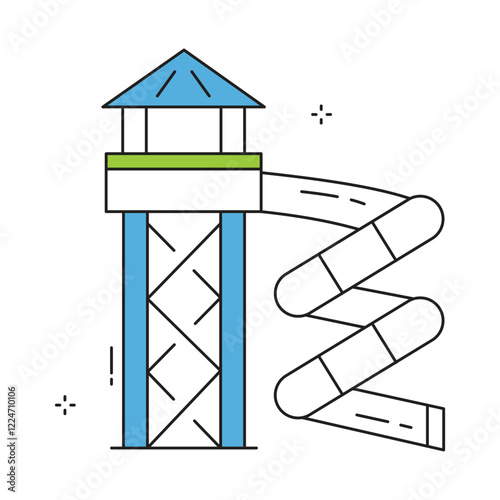 Pool Water Slide Summer Vector Icon Design