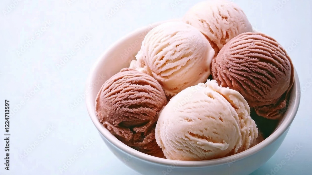 Creamy Ice Cream Scoops in Bowl