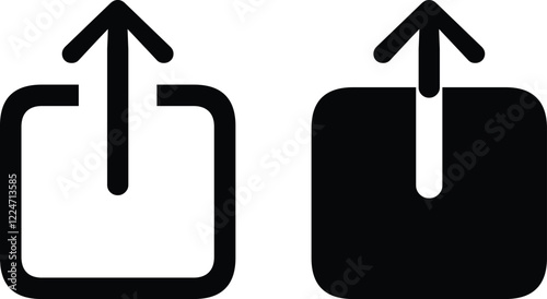 Share Link Button for Social Media Line and Silhouette Icon. Arrows Symbol Share Link for Web Site Outline Icon. Send Data Sign. Isolated Vector Illustration.