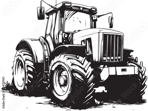 tractor isolated on white