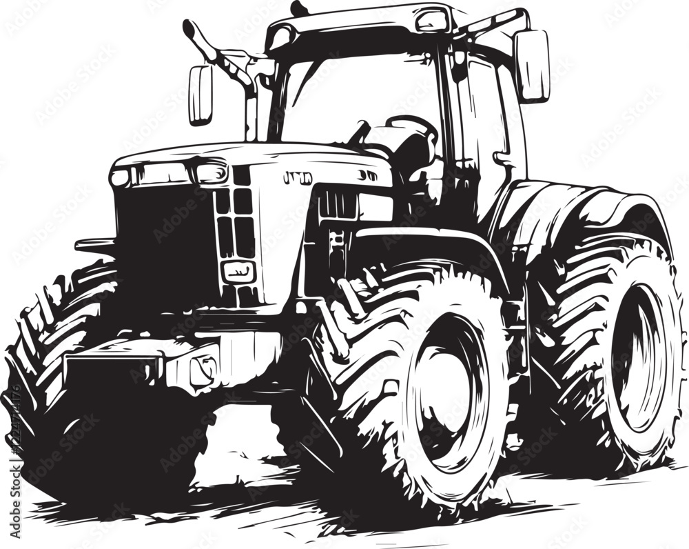Naklejka premium tractor on a white background