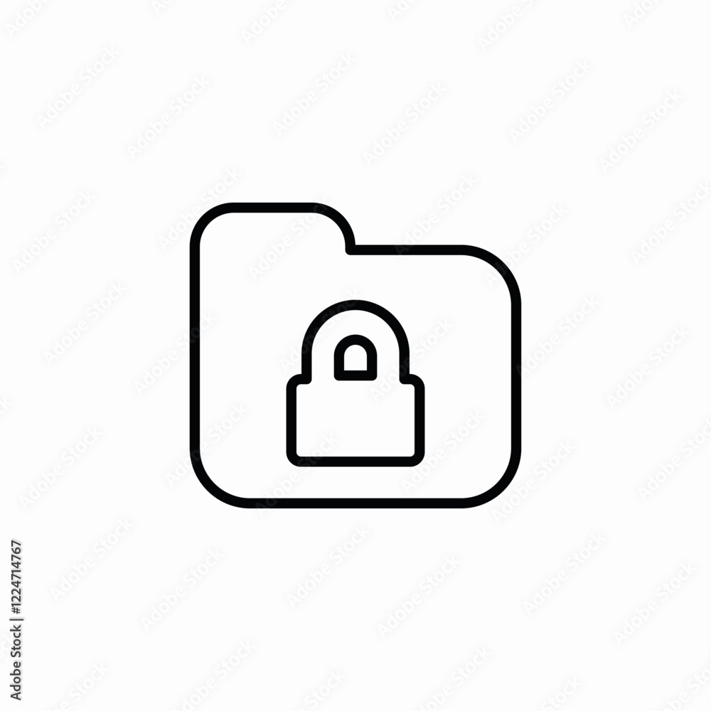 Lock security protection folder icon vector sign Lock security protection folder icon vector sign