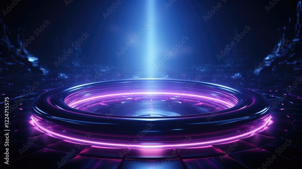 Abstract technology hud interface hologram elements neon lights, circle percent vitality innovation on hi tech future design. Abstract technology hud interface hologram elements neon lights, circle percent vitality innovation on hi tech future design.