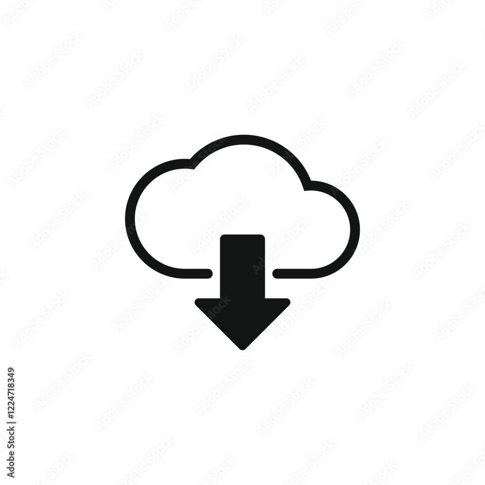 Download icon. cloud computing. simple vector design Download icon. cloud computing. simple vector design