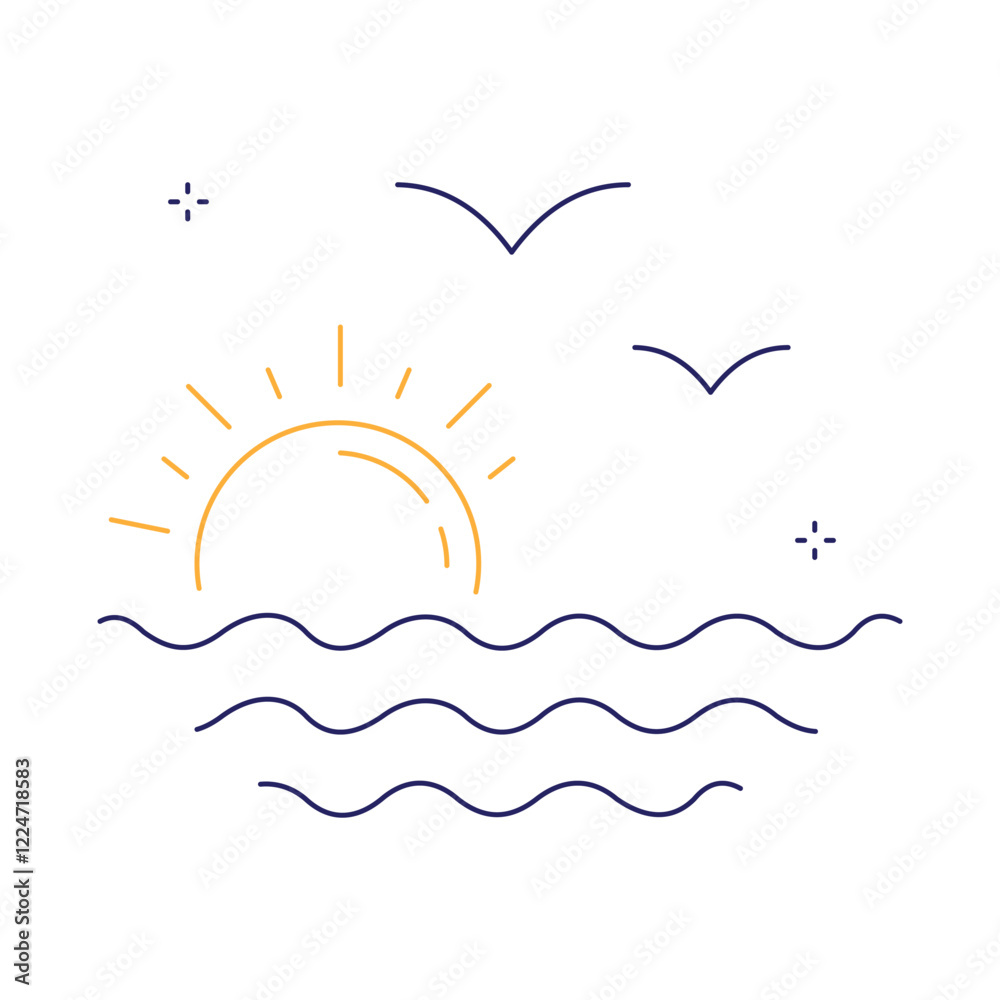 Majestic Sunset Glow Vector Icon Design Majestic Sunset Glow Vector Icon Design