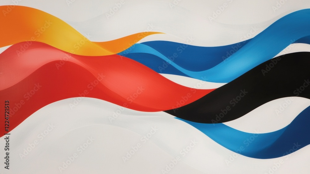 Naklejka premium A colorful wave with red, blue, and yellow colors