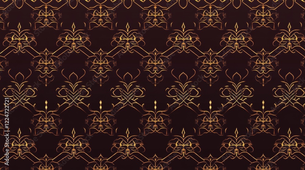 Elegant Golden Ornate Pattern Design Wallpaper Elegant Golden Ornate Pattern Design Wallpaper