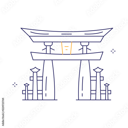 Tori Gate Spiritual Vector Symbol Icon Design