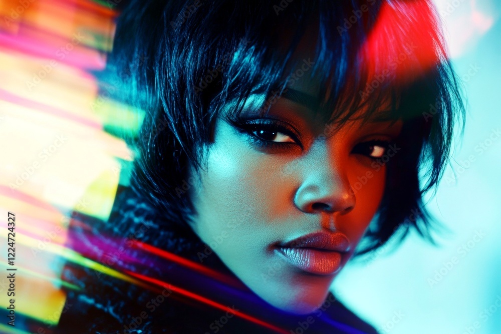 Attractive calm black girl - for ads, advertisement and internet marketing promotion use. Commercial ad idea. Short hairdo - highlighted hair. Black woman in fashion concept. Bold black woman. Attractive calm black girl - for ads, advertisement and internet marketing promotion use. Commercial ad idea. Short hairdo - highlighted hair. Black woman in fashion concept. Bold black woman.