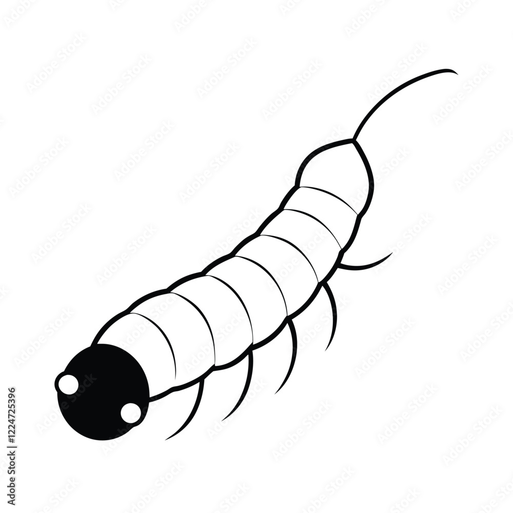 illustration of a worm on white background illustration of a worm on white background