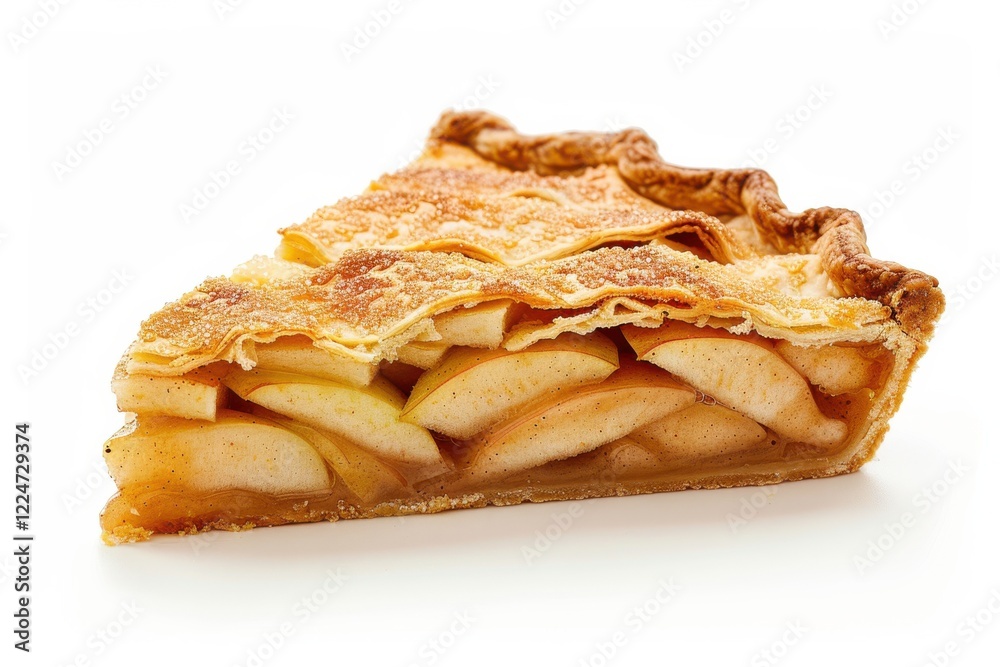 Deliciously baked apple pie slice showcasing golden crust and fresh apple filling, perfect for autumn gatherings isolated on transparent background Deliciously baked apple pie slice showcasing golden crust and fresh apple filling, perfect for autumn gatherings isolated on transparent background