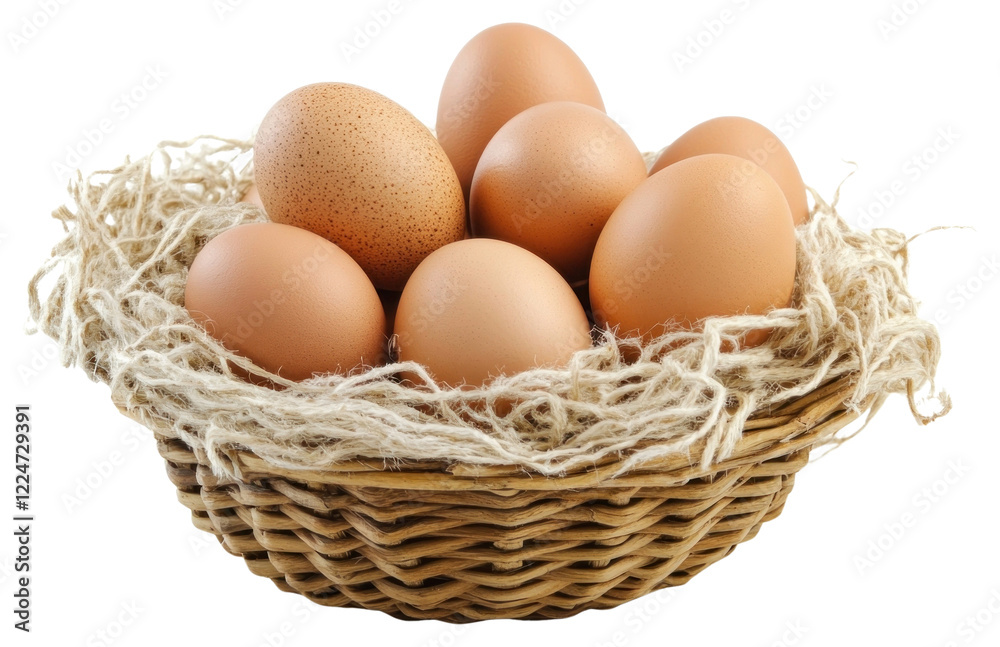PNG Easter eggs in a basket organic natural setting. PNG Easter eggs in a basket organic natural setting.