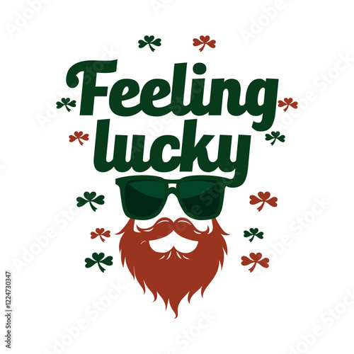 st. patrick’s day lucky beard logo for irish celebrations and party themes