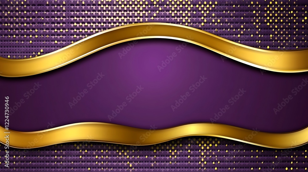 Obraz premium Abstract Purple Gold Wave Design Background