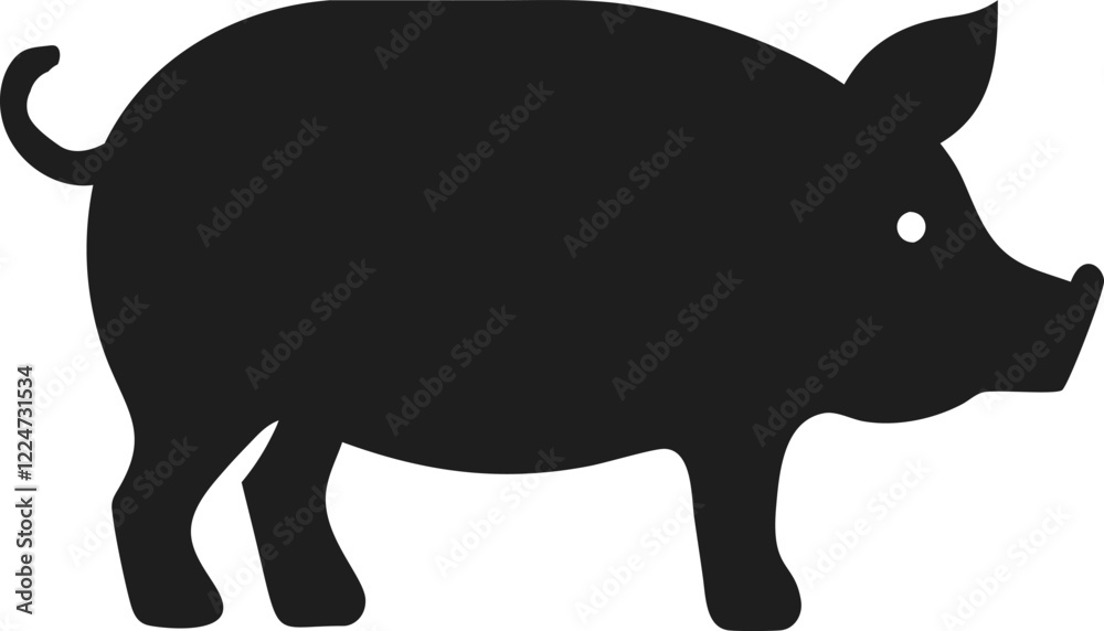Fototapeta premium pig silhouette icon vector design