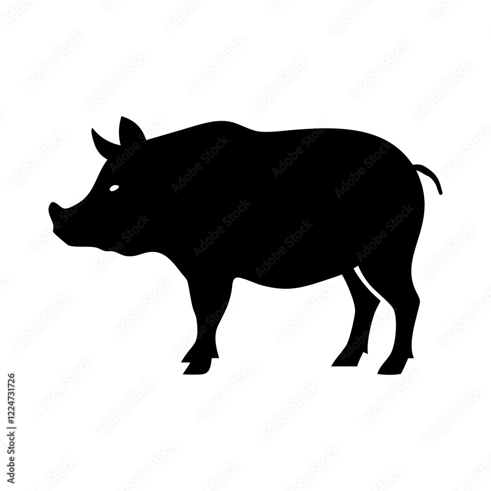 Fototapeta premium pig silhouette icon vector design