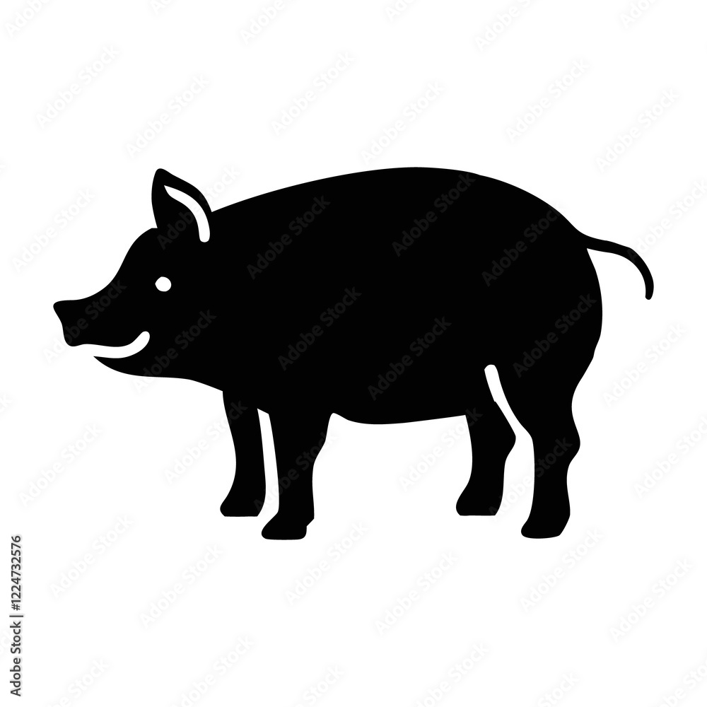 Fototapeta premium pig silhouette icon vector design
