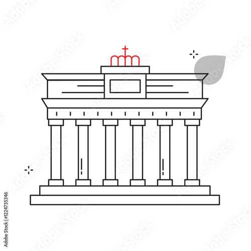 Brandenburg Gate World Heritage Vector Icon Design