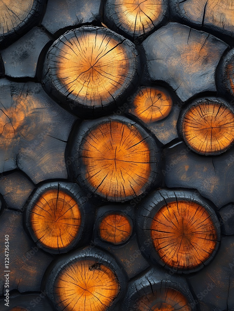 A texture of tree stumps with detailed annual growth rings. A texture of tree stumps with detailed annual growth rings.
