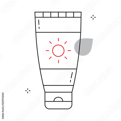 Outdoor Sunscreen Protection Tube Vector ICon Design