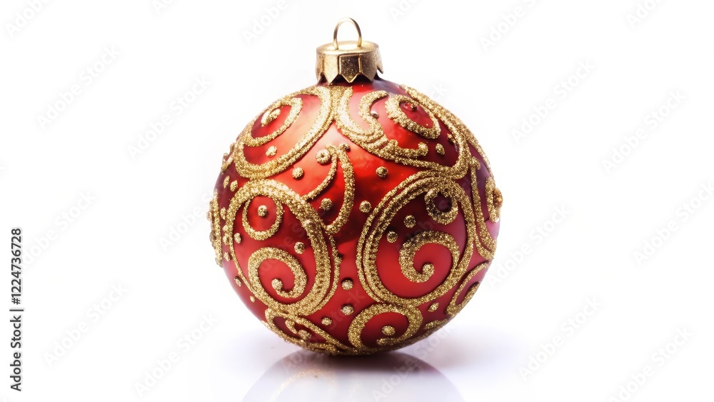 Red Christmas Ornament with Gold Design Red Christmas Ornament with Gold Design